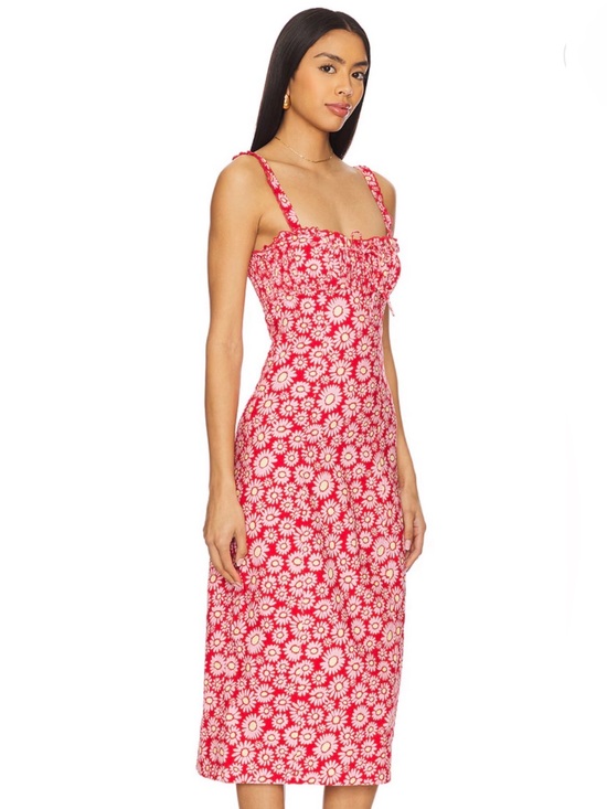 Free People Dresses & Skirts - NWT Free People Lucinda Printed Midi Dress - Tomato Daisy - Size Small
